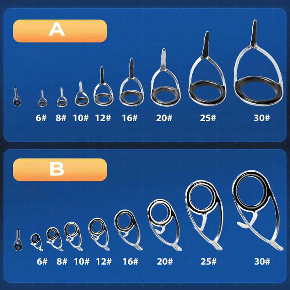 Fishing Rod Tip Replacement - Set di 9 pezzi guida per